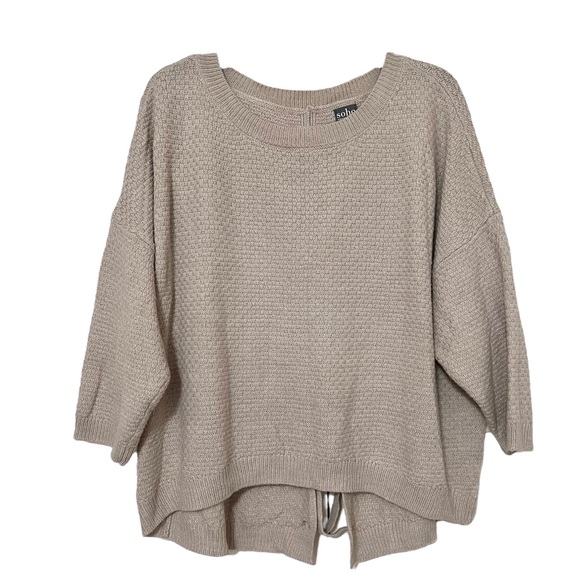 New York and Company Soho Tan Knit Sweater cross back Size XL - Picture 1 of 14